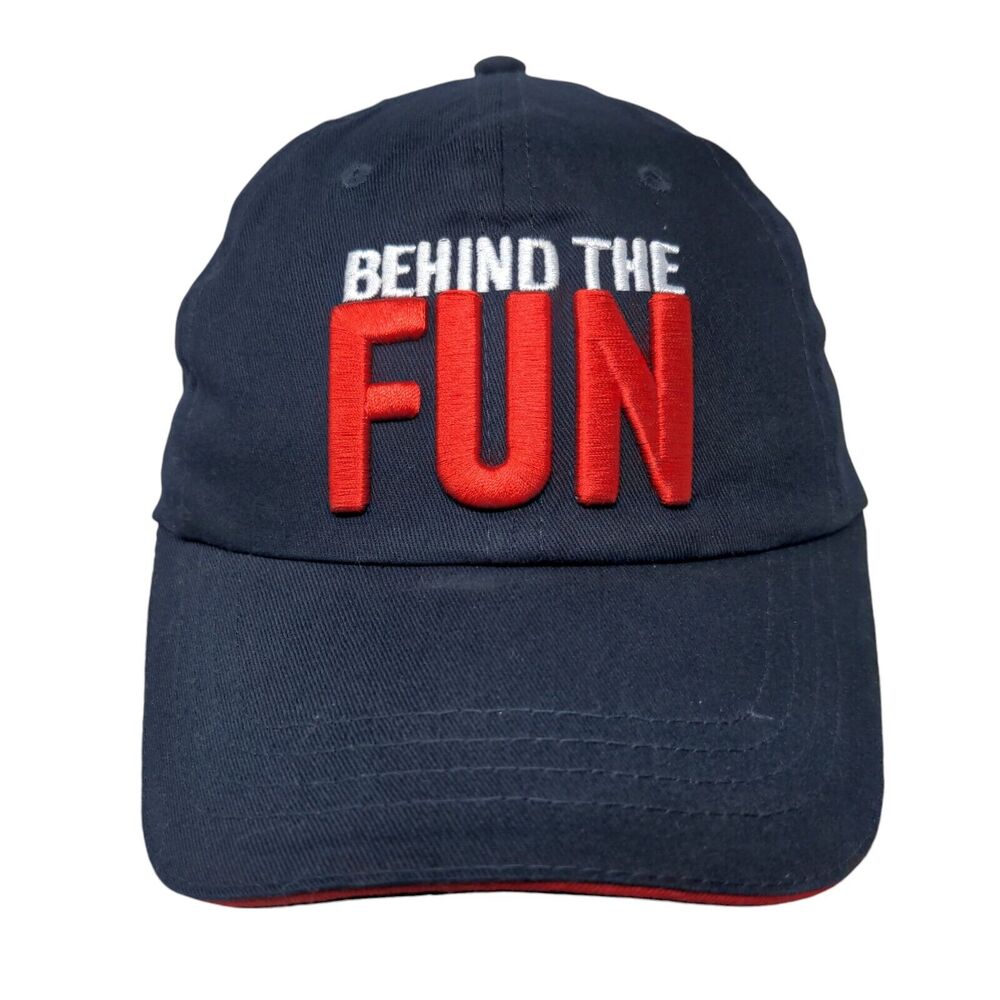 Behind The Fun Strapback Hat Blue OSFM Embroidered Adjustable Carnival
